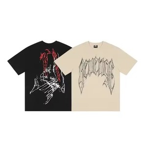 T-shirt personnalisé de haute qualité, style tendance, vente en gros, impression de lettres personnalisées pour hommes, 100% coton, t-shirt uni - Product Image 3