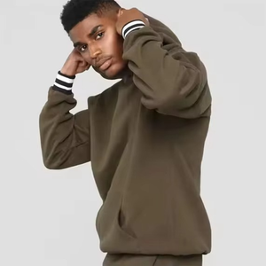 Nueva llegada: Sudadera con capucha de forro polar teñido liso de algodón 100% de 300 g para hombre, corte regular, manga larga, hombros caídos, ideal para invierno. - Product Image 6