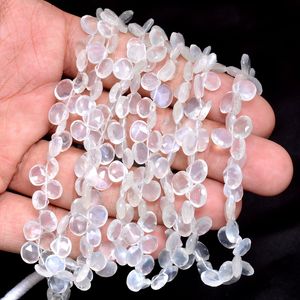 AAA Moonstone 5mm-6mm Heart Briolette Faceted <b>Beads</b> Natural White Moonstone Semiprecious Gemstone <b>Loose</b> <b>Beads</b> For Jewelry Making - Product Image 2