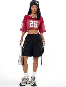 Top Corto de Malla para Mujer, Estilo Fútbol Americano, con Estampado de Número, Ropa Urbana, OEM ODM - Product Image 4