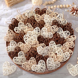 Corazones de ratán tejidos a mano, suministros al por mayor, decoración de San Valentín, adorno navideño en forma de corazón. - Product Image 6