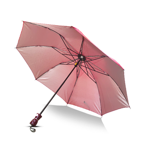 Parapluie de voyage compact PUMA7 rouge à 2 plis pour hommes et femmes, parapluie de pluie léger à motif floral avec armature en acier allié - Product Image 2