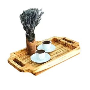 Long Oval Wood Serving <b>Tray</b> Solid Mango Wood Appetizer Platter Wholesale Slim Wooden Dish for Sushi Snacks and Bread Display - Product Image 4