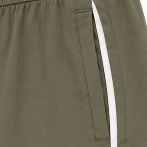 Shorts de sport pour femmes vert olive avec bordure blanche, taille élastique, cordon de serrage, poche latérale, pour la course à pied, la gym, l'entraînement, vêtements de sport - Product Image 5