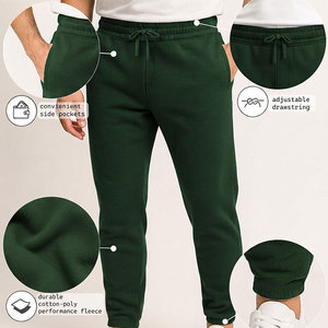 Solid Color Pattern Men's Streetwear Sweatpants Convenient Side And Back Pocket Poly Cotton Sweatpants Low Price Winter Wear - Product Image 6