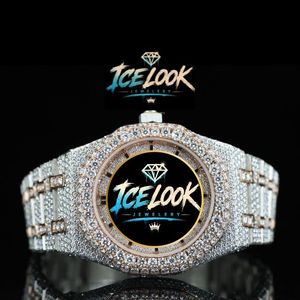 นาฬิกาข้อมือสแตนเลสสตีลแบบกลไก ดีไซน์ Ice Look ประดับเพชร หน้าปัดอนาล็อก สายแบบกำไลข้อมือ สำหรับผู้หญิง เหมาะสำหรับเป็นของขวัญ - Product Image 1