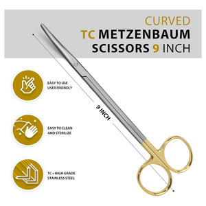 กรรไกรผ่าตัดทังสเตนคาร์ไบด์ Metzenbaum Tanser ขนาด 9 นิ้ว แบบโค้ง คุณภาพพรีเมียม สำหรับการผ่าตัดและดูแลทางทันตกรรม - Product Image 5