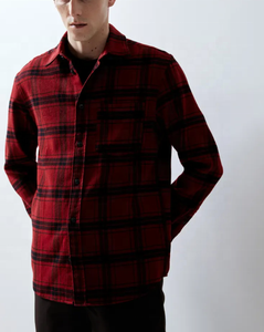 2024 tendencia de alta calidad 100% algodón franela personalizada OEM hombres manga larga botón camisa invierno ropa Casual estiramiento al por mayor - Product Image 3