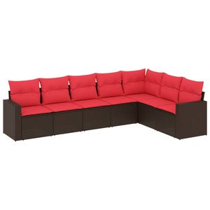 Juego de sofás de patio de ratán sintético marrón de 7 piezas con cojines, elegantes muebles de exterior - Product Image 2
