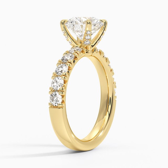 Beautiful Bridal Gold Ring Sparkling Diamond Style Stone Engagement Wedding Ring for Women Elegant Luxury Jewelry Gift