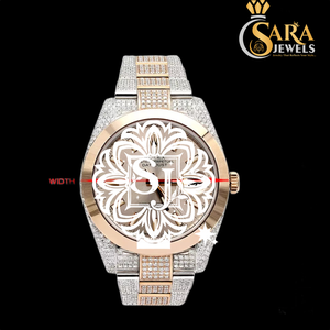 New Arrival Men's Luxury Quartz Movement <b>Watch</b> Shiny Iced Moissanite Diamond Glass Window Analog 41mm 20mm Limited Edition Style - Product Image 4