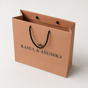 Wholesale Luxury Paper Carry <b>Bags</b> with Custom Name Printing Black Rope Handles for Wedding <b>Gifts</b> and Boutique Packaging - Product Image 2