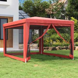 Red 9.8'x13.1' HDPE <b>Wedding</b> & <b>Party</b> <b>Tent</b> with 4 Mesh Sidewalls - Product Image 1