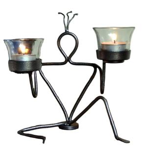 Bougeoir en fer métallique au design moderne pour décoration de Table, décoration de maison, hôtel, couleur noire, Design Unique, bougeoir en fer métallique - Product Image 1