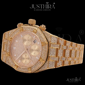 Reloj de Cuarzo con Diamantes Moissanite de Calidad de Exportación para Hombre, Estilo Clásico de Negocios, Reloj de Pulsera de Acero Duradero Disponible para la Venta - Product Image 2