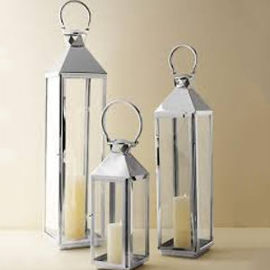 Luxury Home Decorative Stainless Steel Metal <b>Lantern</b> <b>Set</b> of 2 Pcs with High Class Shiny Nickel Finished For Home And Garden - Product Image 6