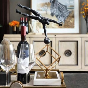 Geometric Shape Black Ceramic Man Figurine Modern <b>Table</b> <b>Decor</b> For Shelf And Cabinet Styling Enhancing Modern Interior Theme - Product Image 4