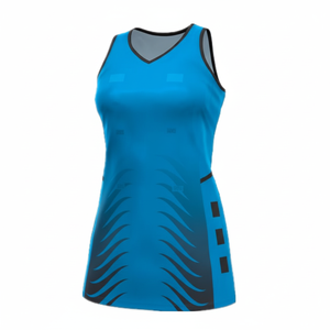 Robe de netball unisexe à manches courtes, uniforme ajusté, imprimé par transfert thermique, 100% polyester, évacuation de l'humidité, séchage rapide, logo personnalisé - Product Image 3