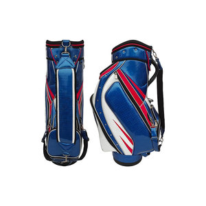 Blue Red White Colorblock <b>Golf</b> Bag with Multiple Compartments and Zip Closure for Adults - Product Image 1
