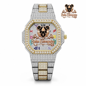 Fashion Wristwatch Featuring Dense Stone Placement, Sculpted Metal Finishing . - Product Image 6