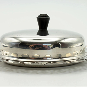Minimalist Silver Butter Dish With Lid Elegant Simple Design <b>Covered</b> Butter Storage Ideal For <b>Dining</b> <b>Table</b> Use From India - Product Image 1