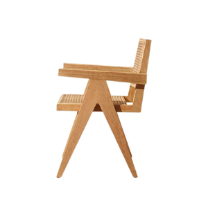Modern <b>Teak</b> Garden <b>Chair</b> Rattan Woven Armchair Outdoor Patio Seating for Villa Hotel Courtyard - Product Image 2