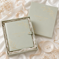 Organisateur de mariage LABON personnalisé vert sauge en cuir végétalien avec reliure dorée, carnet de luxe pour mariée, cadeau, papeterie en gros