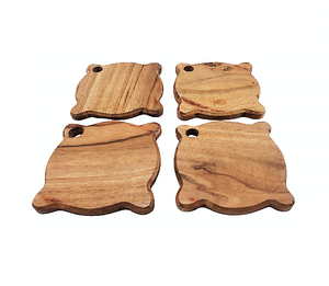 Meilleures ventes : Ensemble de 4 dessous-de-verre en bois d'acacia, dessous-de-verre créatifs pour boissons, support, dernier design, artisanat, tapis, coussinets, 10x10 cm carré - Product Image 6