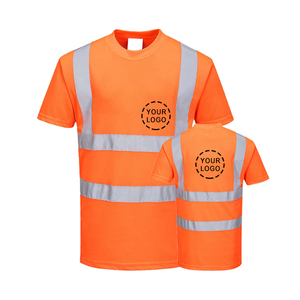 T-shirt de sécurité haute visibilité classe 2, orange, bandes réfléchissantes, imperméable, logo personnalisé, utilisation jour et nuit - Product Image 5