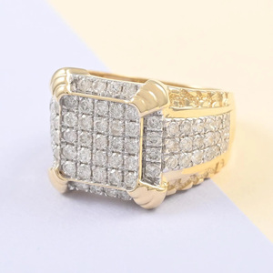 Bague Chevalière de Fiançailles pour Homme de Créateur, Style Iced Out, avec Moissanite Taille Ronde, en Argent Sterling 925, Bijoux Hip Hop - Product Image 5