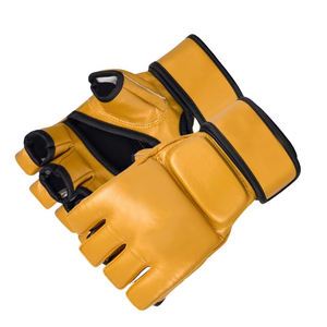 Guantes de Boxeo MMA para Hombre y Mujer, Transpirables, Color Amarillo, 14oz, Logotipo Personalizado, Entrenamiento de MMA y Fisicoculturismo - Product Image 6