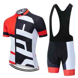 Ensemble de maillot de cyclisme unisexe Solid Traders, rouge, noir, blanc, manches courtes, vêtements de vélo respirants, légers, coupe-vent, réversibles - Product Image 4