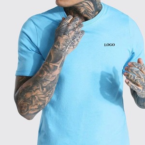 T-shirt pour homme à col rond et manches courtes en toile de coton 100% premium, coupe ample, avec logo personnalisé imprimé en sérigraphie sur le devant, 180 grammes - Product Image 5