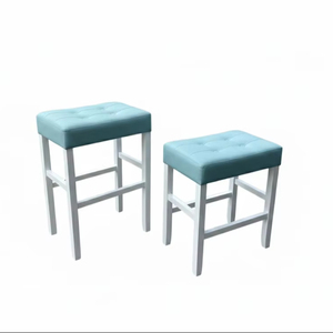 Ensemble de 2 tabourets de bar et de comptoir en cuir PU, ensemble de tabourets capitonnés en cuir PU, ensemble de tabourets rembourrés en PU avec structure en bois massif, hauteur bar et comptoir - Product Image 1