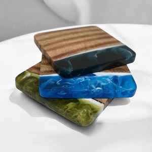 Posavasos Cuadrados de Resina de Pino Natural, Ecológicos, para Decoración del Hogar, con Textura de Cedro Auténtico, 80 mm de Diámetro, los Más Vendidos - Product Image 2