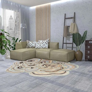 Alfombra Contemporánea Abstracta de Diseño Irregular, Hecha a Mano con Lana, para Sala de Estar o Dormitorio - Product Image 5