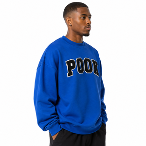 Sweat-shirt à col montant bleu royal pour homme avec broderie personnalisée en twill, 100% coton, sweat-shirt à col montant pour fraternité - Product Image 2
