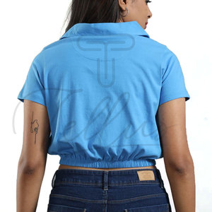 Nuevo Estilo Moderno, Top Corto Informal Transpirable de Verano para Mujer, Color Sólido Personalizado - Product Image 5