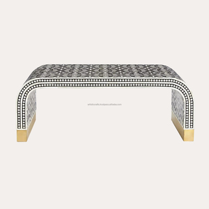 Conception scénarisée Incrustation d'os Meubles de salon Motif géométrique Table basse Artisanat artistique Meubles décoratifs pour la maison - Product Image 4