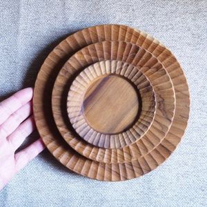Assiette en bois artisanale de qualité supérieure, plat de service en bois naturel pour le dîner, le petit-déjeuner, le déjeuner, les collations, la table à manger, la cuisine, le restaurant et la cafétéria - Product Image 6