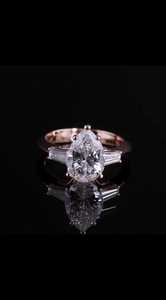 3 CT Pear Cut Lab Grown Diamond Engagement <b>Ring</b> for Women | IGI Certified Luxury <b>Solitaire</b> <b>Ring</b> | Rose Gold Plated Wedding Party - Product Image 3