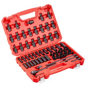 Set di chiavi a bussola a impatto da 67 pezzi con attacco da 3/8 pollici, a 6 punte, basse e profonde, SAE (da 5/16 pollici a 3/4 pollici) e metriche (da 8 mm a 37 mm), con valigetta portautensili - Product Image 4