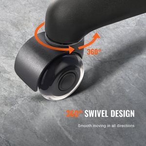 ล้อเก้าอี้สำนักงานแบบหนาพิเศษ 5 ชิ้น ขนาด 2 นิ้ว ใช้ได้กับพื้นไม้เนื้อแข็งและพรม เหมาะสำหรับเฟอร์นิเจอร์โต๊ะคอมพิวเตอร์และเกมมิ่ง - Product Image 5