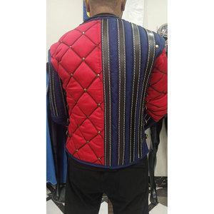 Vikings Medieval Quilted Gambeson Padded Jacket Red Blue Diamond Pattern Renaissance Reenactment Costume Cosplay - Product Image 4