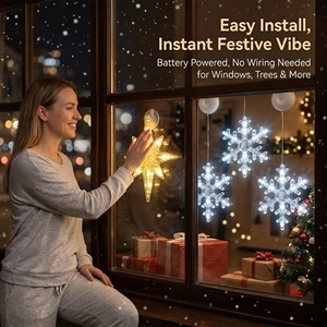 Lumières LED à ventouse, alimentées par piles, lumières féériques suspendues aux fenêtres <span class=keywords><strong>pour</strong></span> Noël, Halloween, mariage, fête, chambre à coucher, décoration <span class=keywords><strong>de</strong></span> la maison - Product Image 6
