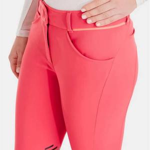 Pantalones de equitación personalizados para mujer, de cintura alta, largos, de color liso, elásticos en cuatro direcciones, con cinturón y logo frontal 2026 - Product Image 6