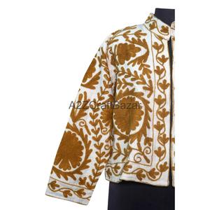Chaqueta Bordada de Algodón TNT Ecológica con Volantes Tejidos Suzani, Estilo Boho Vintage para Mujer, Marca A2ZCraftBazar - Product Image 2