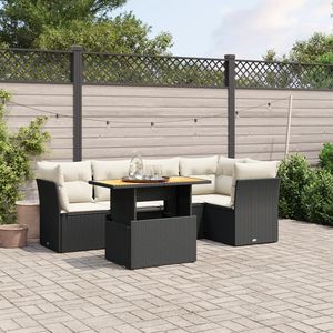 Ensemble de canapés de jardin blanc crème et noir - Product Image 1