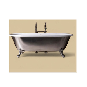 Baignoire ovale autoportante moderne en acier inoxydable poli, fabriquée à la main, 1700x700x720mm, écologique, portable et élégante - Product Image 1