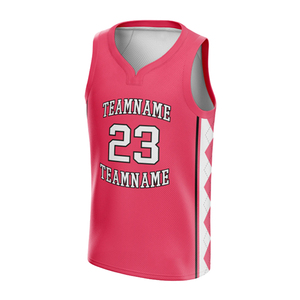 Camiseta de baloncesto personalizada con rayas rojas, camiseta sin mangas unisex sublimada, transpirable, 100% poliéster, nombre del equipo, número, impresión frontal - Product Image 2